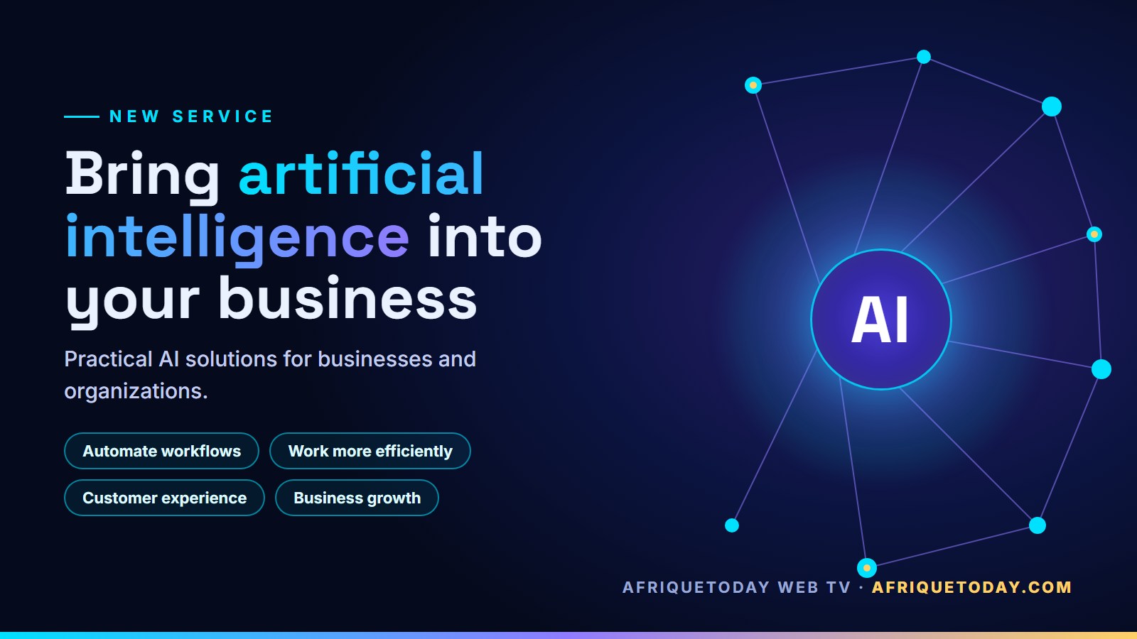 Artificial intelligence integration for businesses and organizations, Afriquetoday