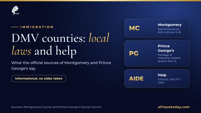 Montgomery and Prince George's counties: local immigration laws, federal lawsuit and help resources, from official sources